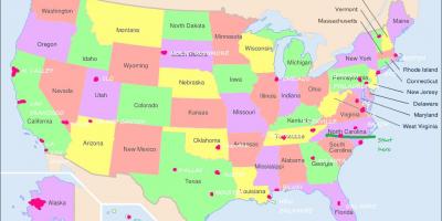 ABD harita üzerinde Philadelphia