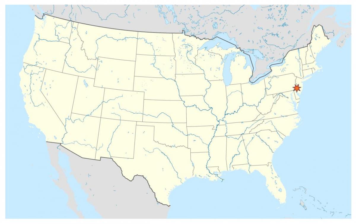 Dünya haritası üzerinde Philadelphia