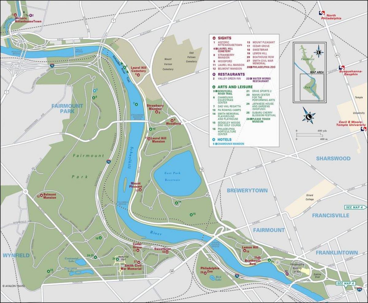 fairmount park, Philadelphia haritası