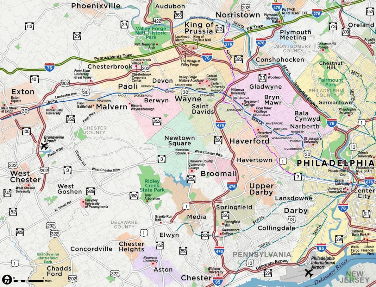 main line Philadelphia haritası