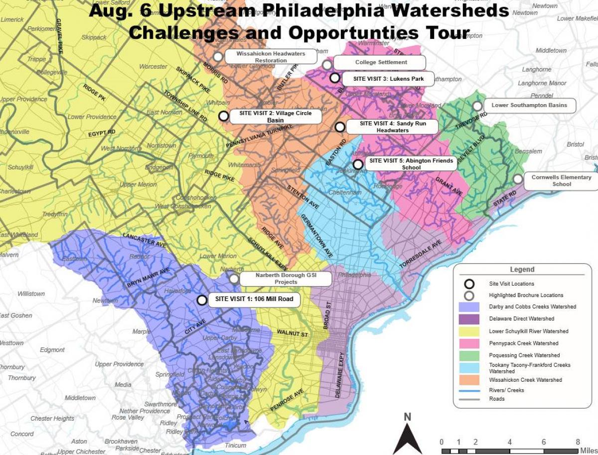 Philadelphia haritası banliyölerinde