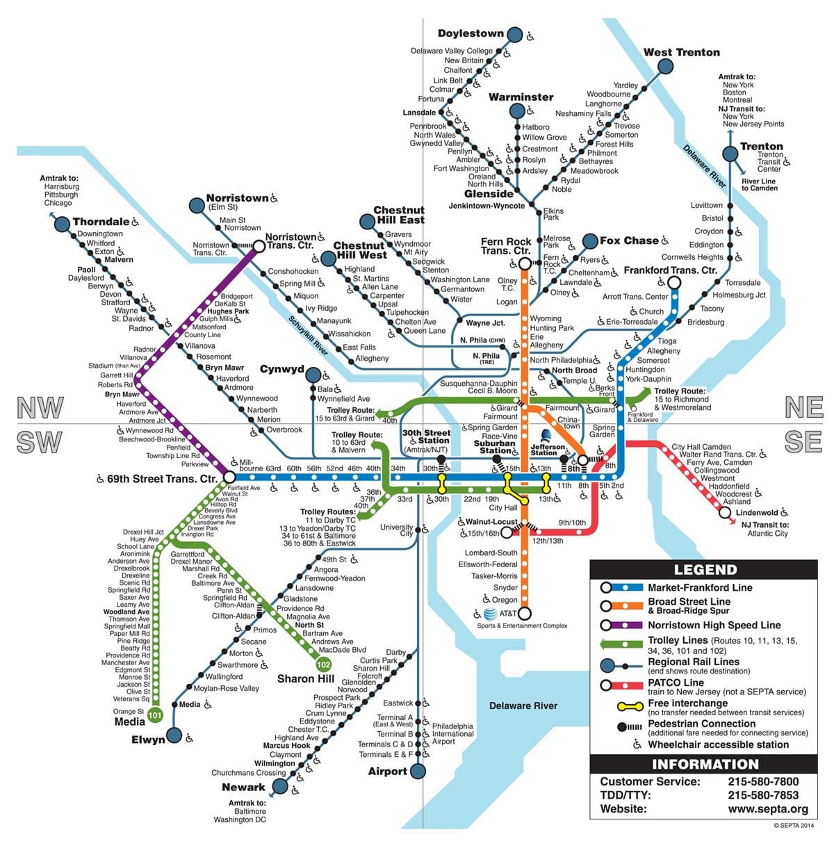 metro haritası Philadelphia